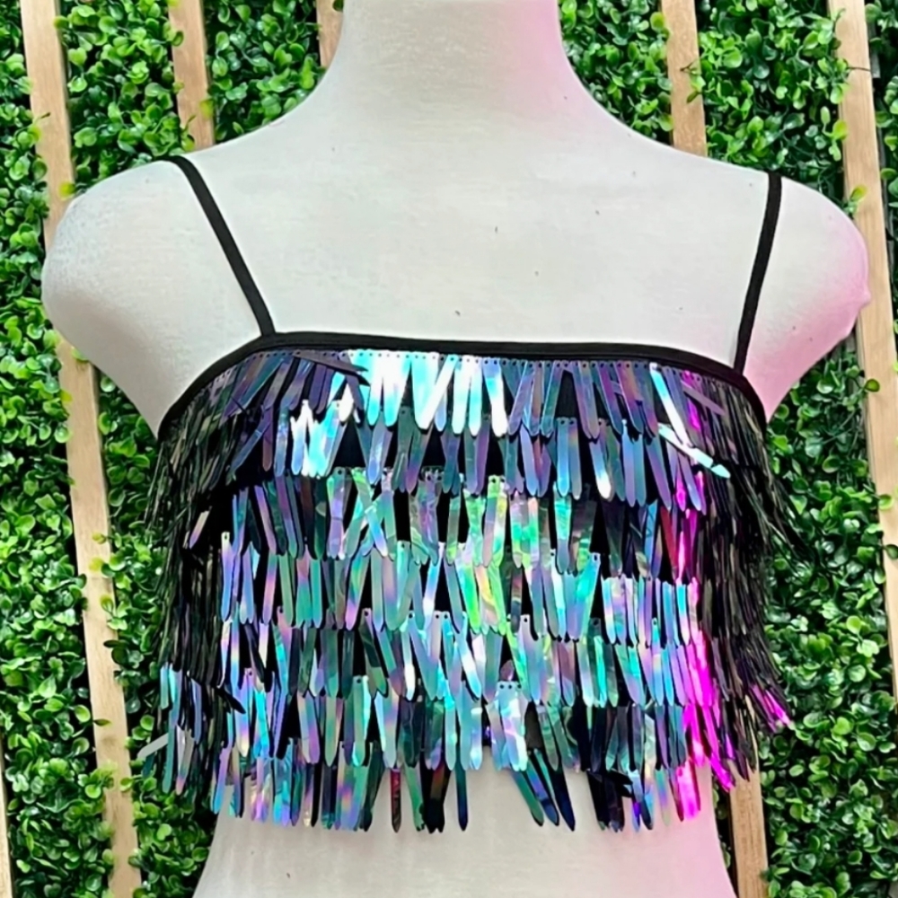 House of Harlow 1960 sequin crop tank xxs festival